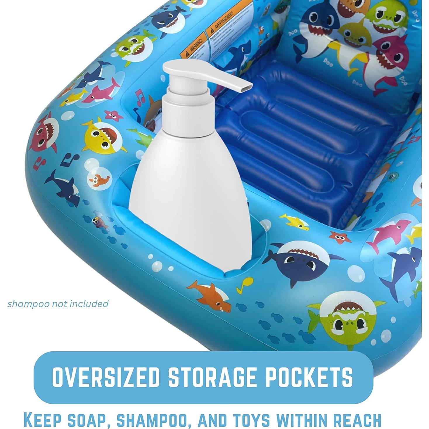 Bañera Inflable Baby Shark - Bañera para Bebés con Soporte