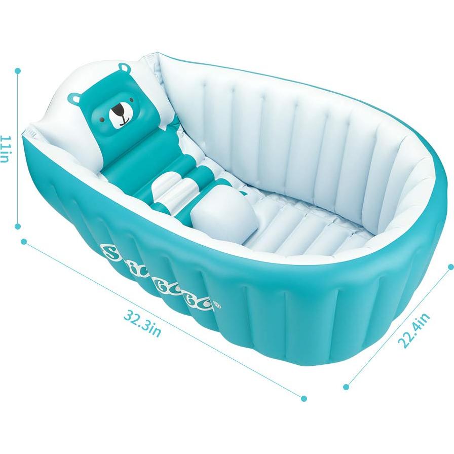 Tina Inflable para Bebés KAKA Azul 82x28cm Antideslizante
