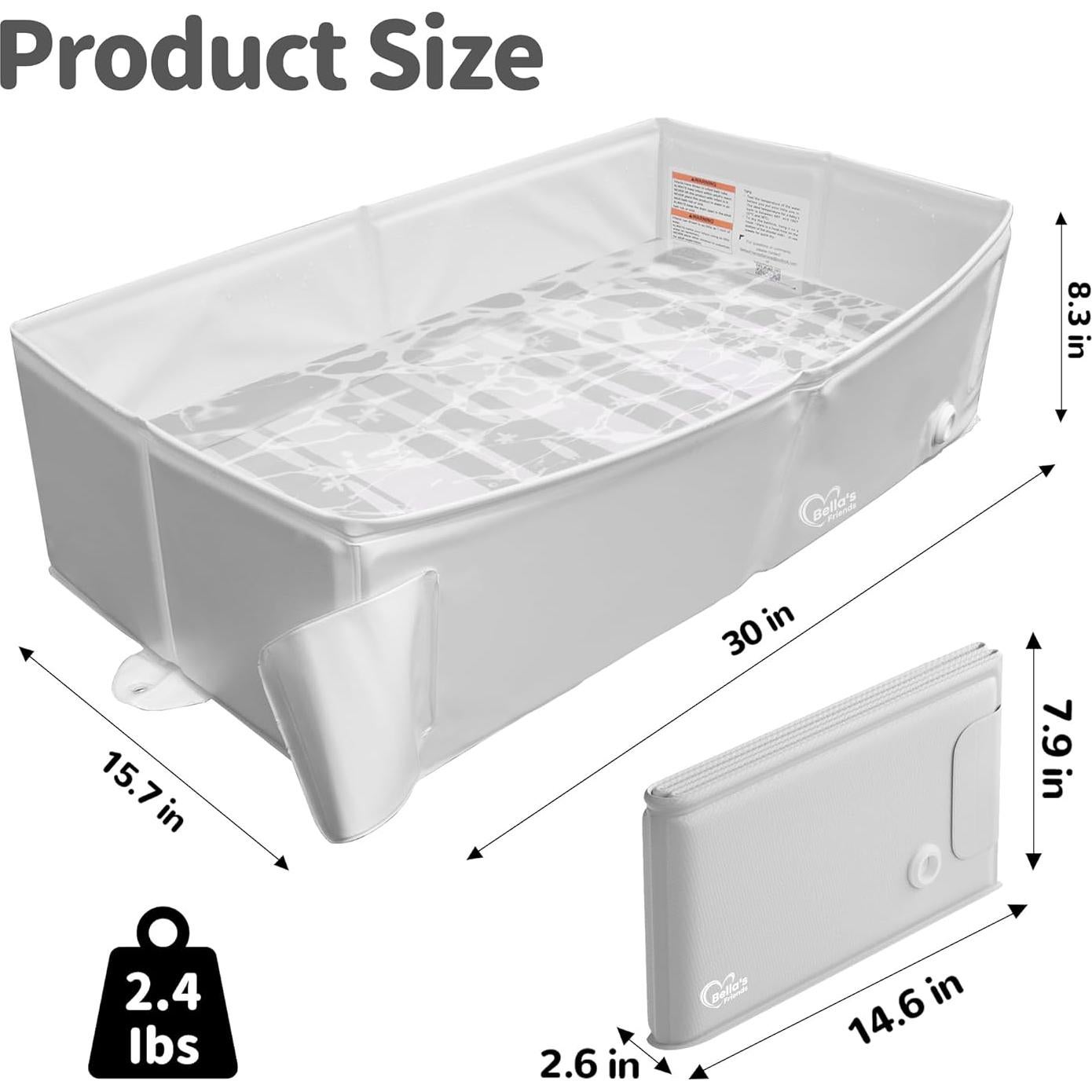 Bañera Plegable para Bebé Amigos de Bella - Gris, 1.1 kg