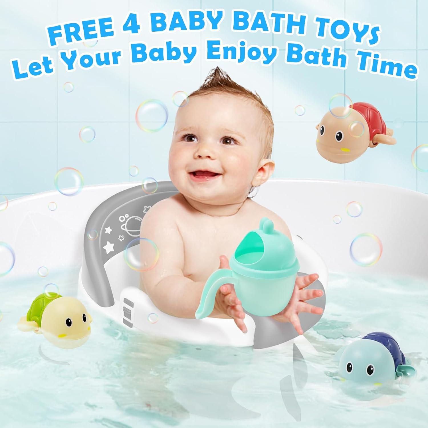 Asiento de Baño para Bebés 6 Meses, Gris, Antideslizante