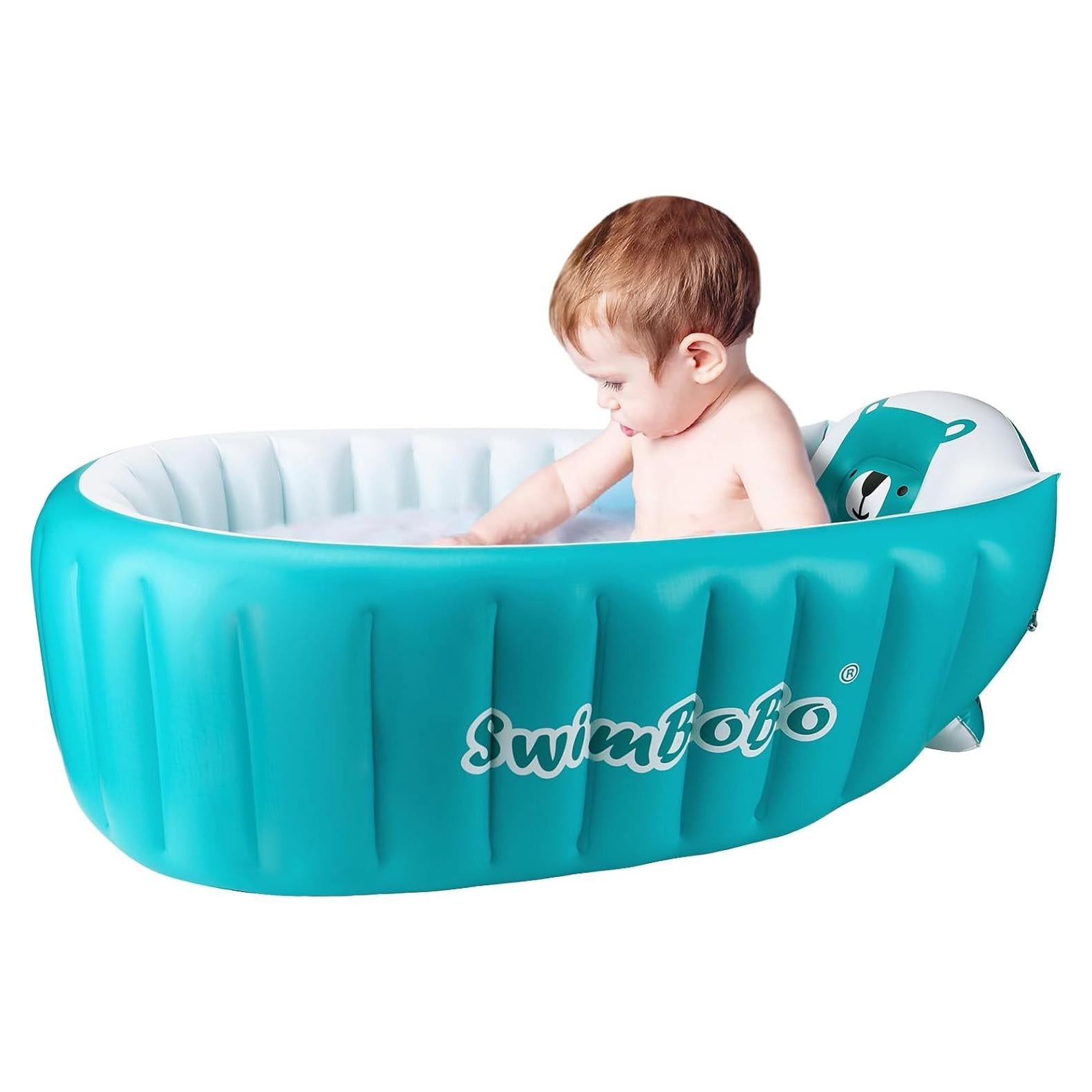 Bañera Inflable para Bebés Swimbobo Azul Plegable 82x57 cm