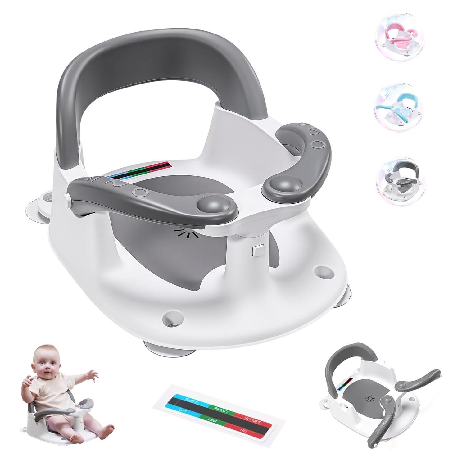 Asiento de baño Wddbb para bebés 6-12 meses con ventosas