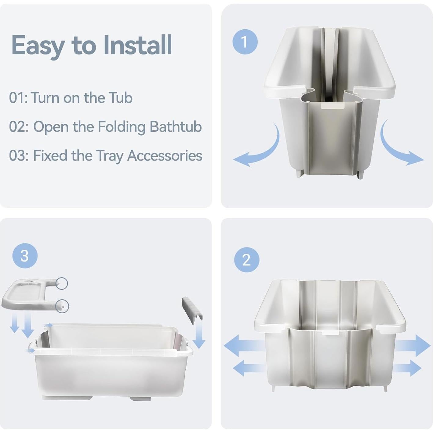 Bañera Plegable para Bebés Elyelsanns con Soporte y Termómetro