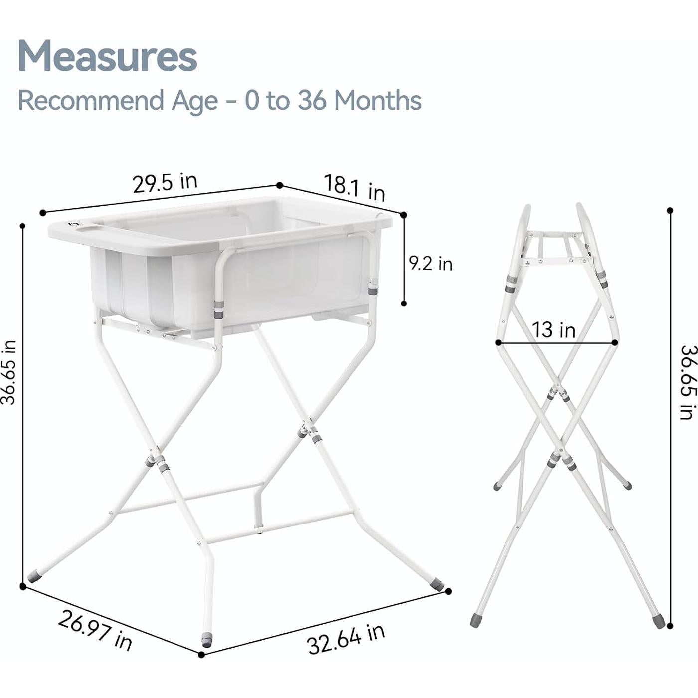 Bañera Plegable para Bebés Elyelsanns con Soporte y Termómetro