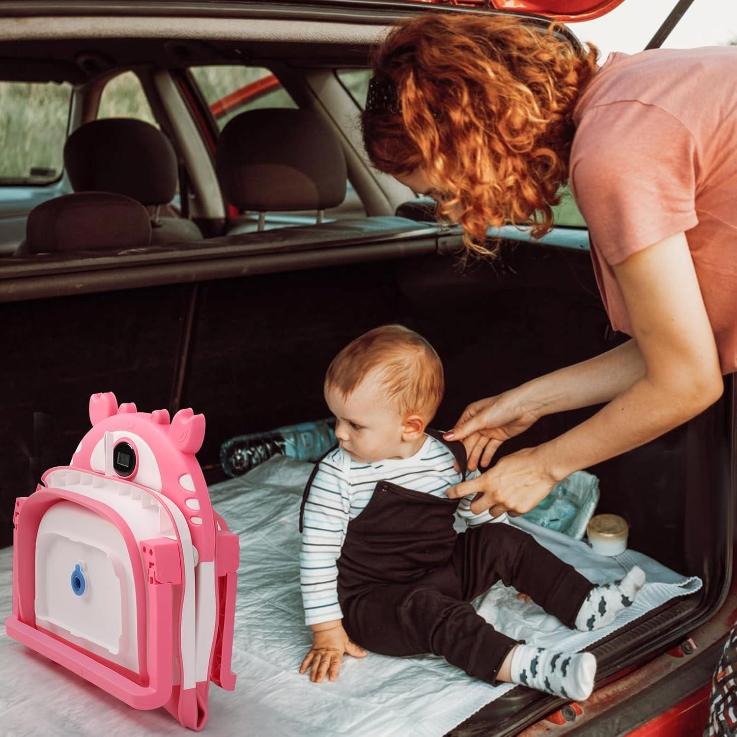 Bañera Plegable para Bebés con Termómetro y Cojín Gris Cangrejo