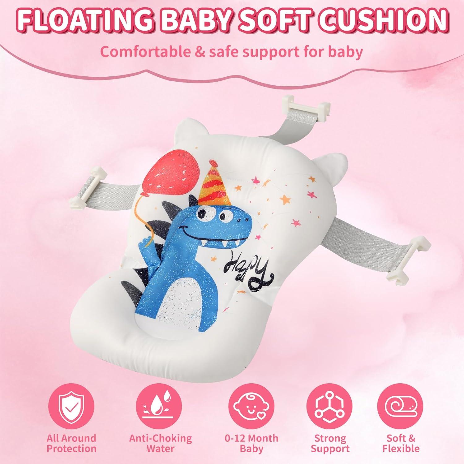 Bañera Plegable para Bebés con Termómetro y Cojín Gris Cangrejo