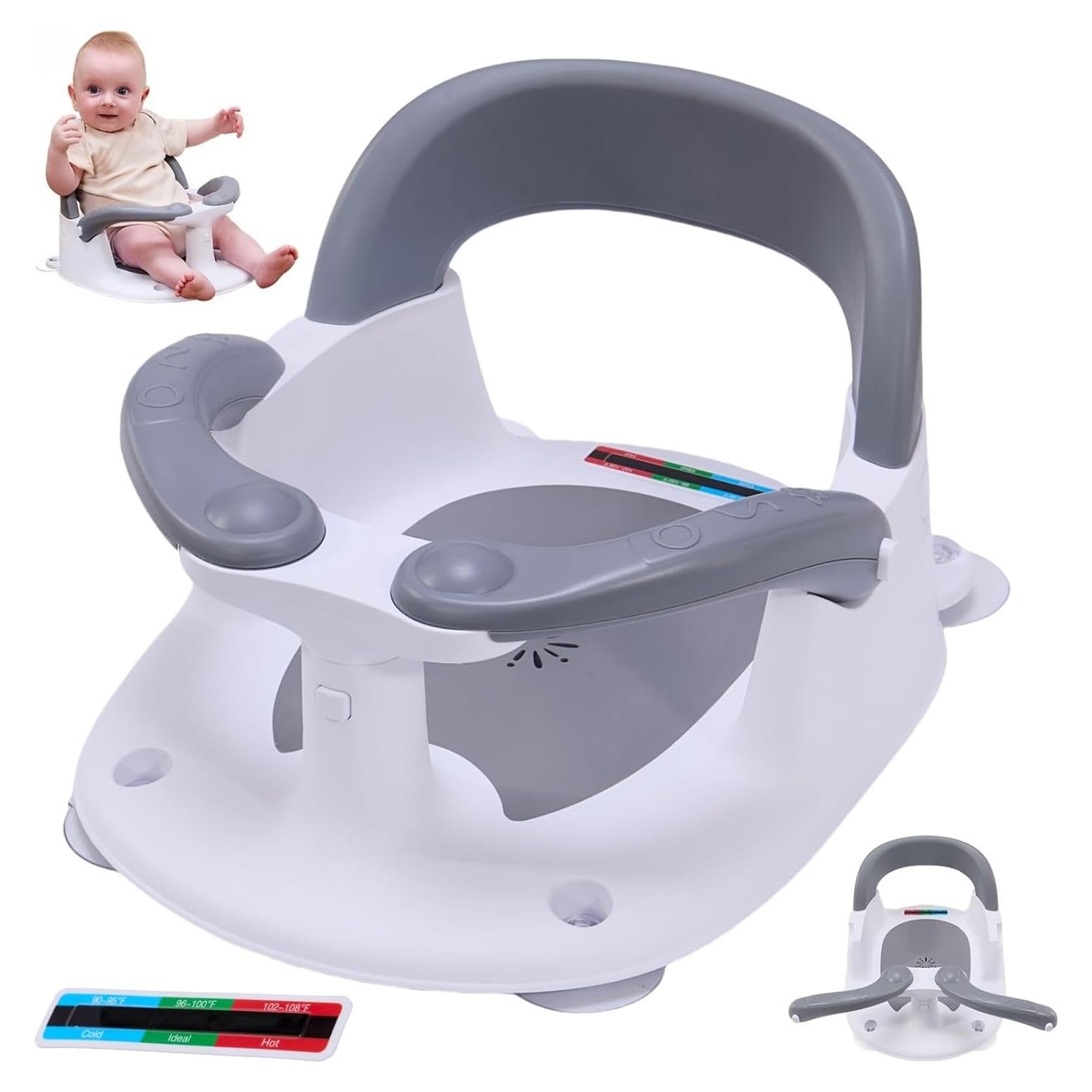 Asiento de Baño para Bebés Blanco - Con Alerta de Temperatura