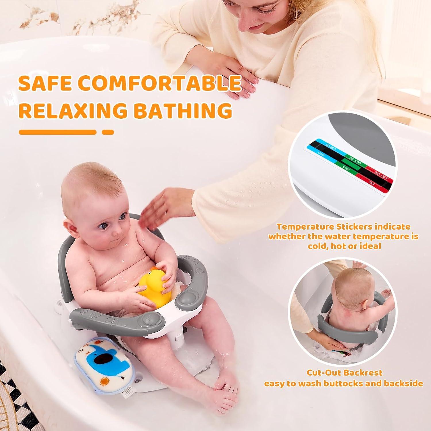 Asiento de Baño para Bebés Blanco - Con Alerta de Temperatura