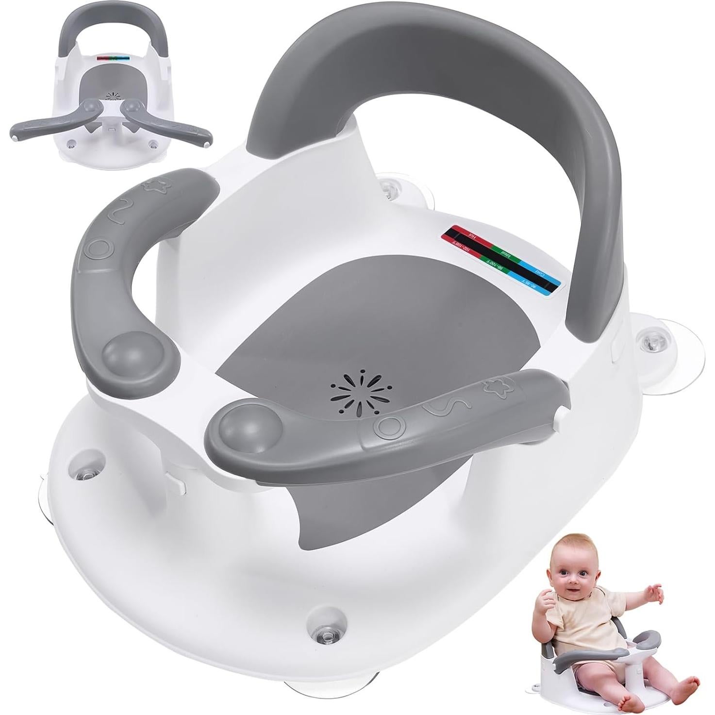 Asiento de Baño para Bebés Blanco - Con Alerta de Temperatura
