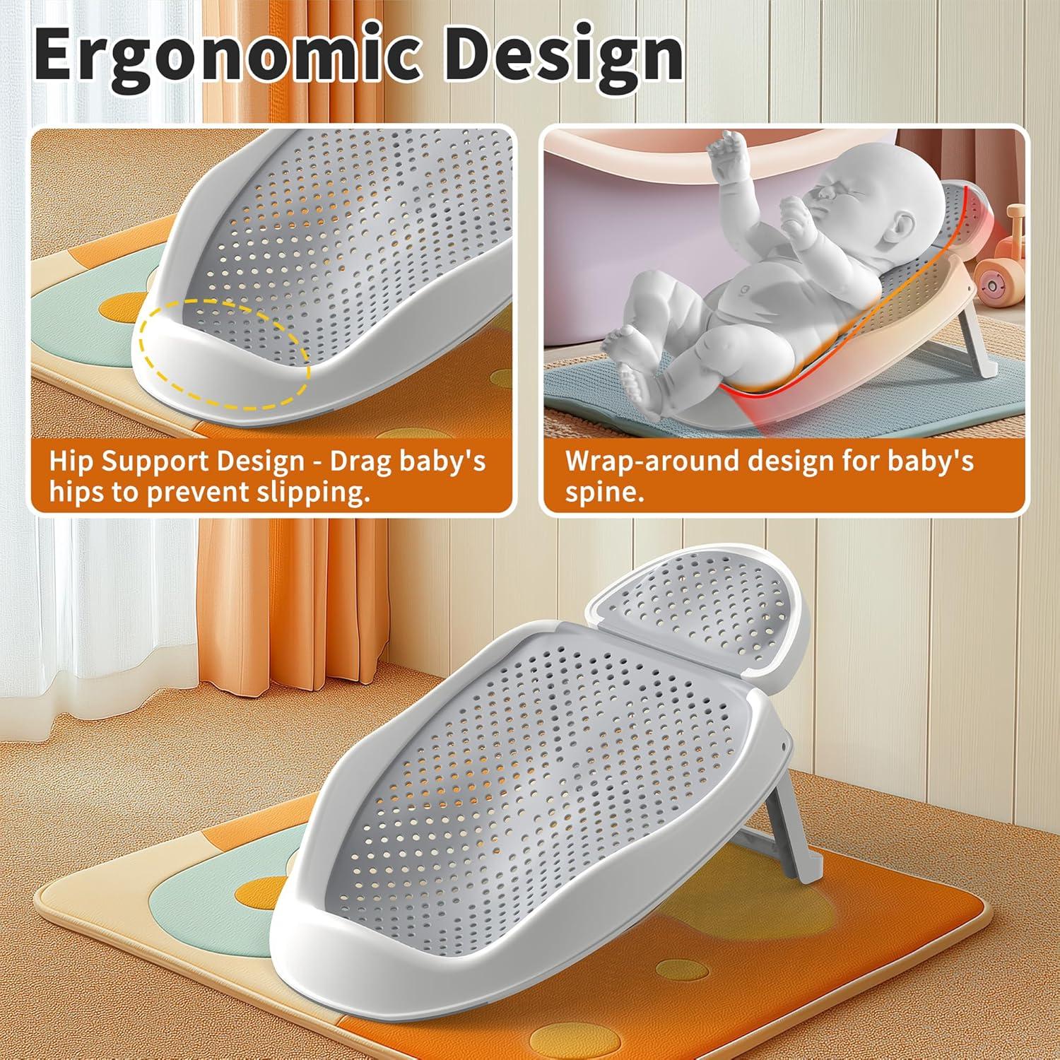 Soporte para bañera de bebé GloTika ergonómico gris 0-6 meses