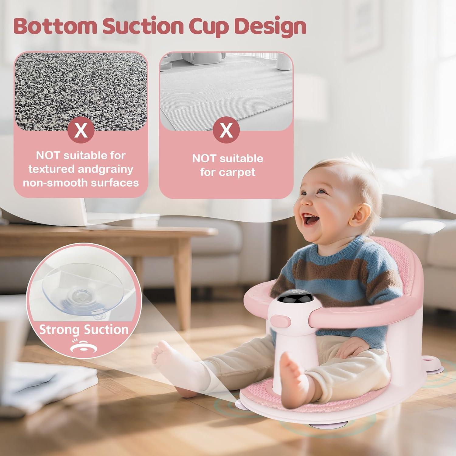 Asiento de Baño para Bebés TOSGN Rosa con Pantalla de Temperatura