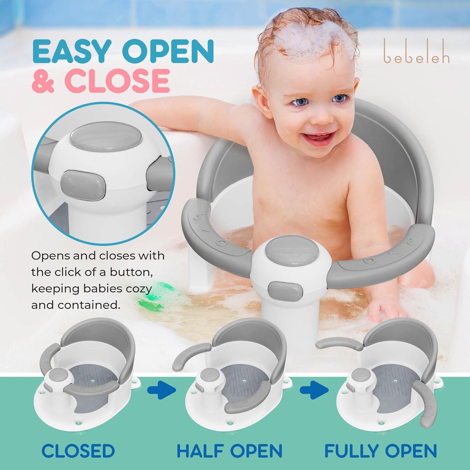 Asiento de Baño para Bebés Bebeleh USA - Gris, 6 meses+