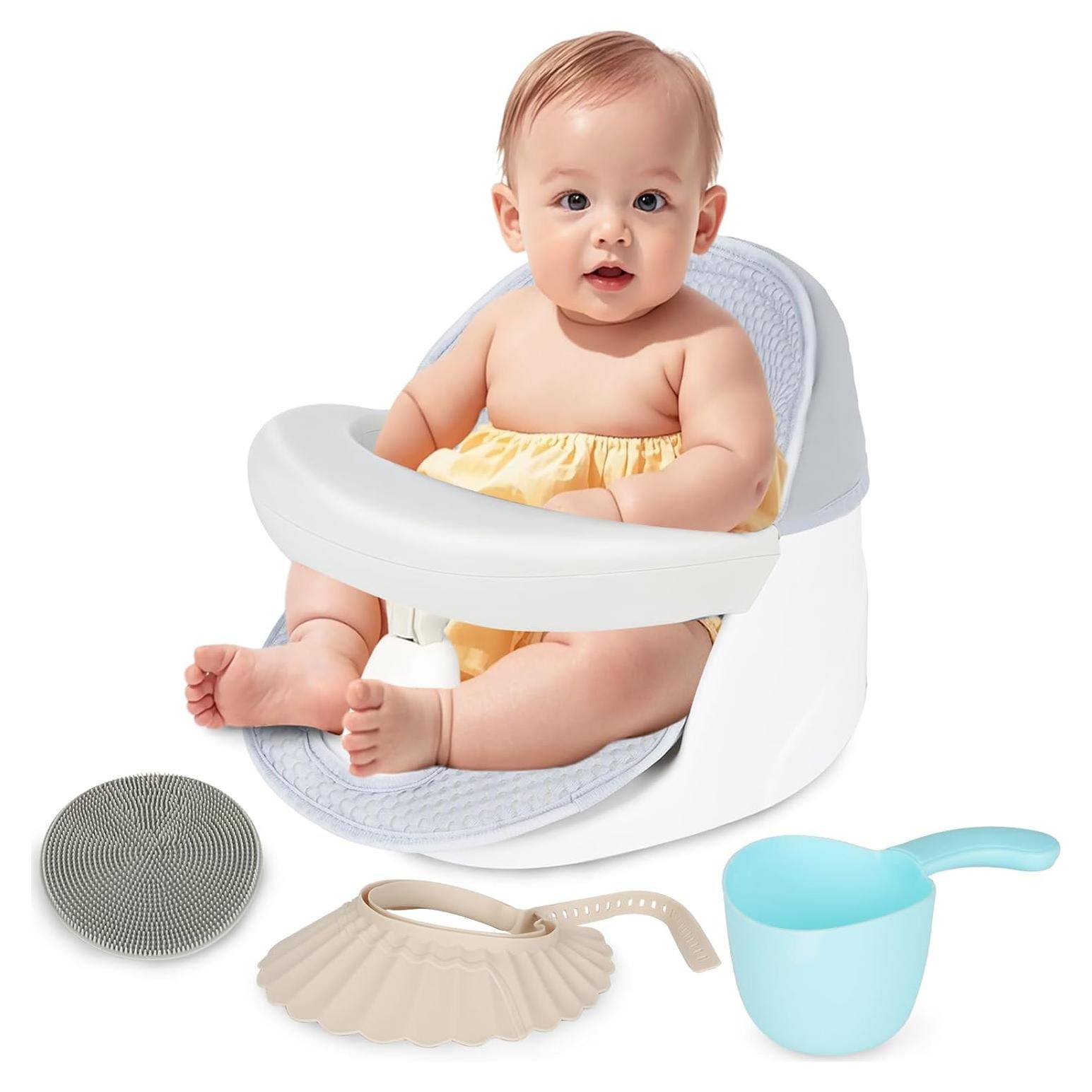 Asiento de Baño Giratorio 360° para Bebés - Blanco