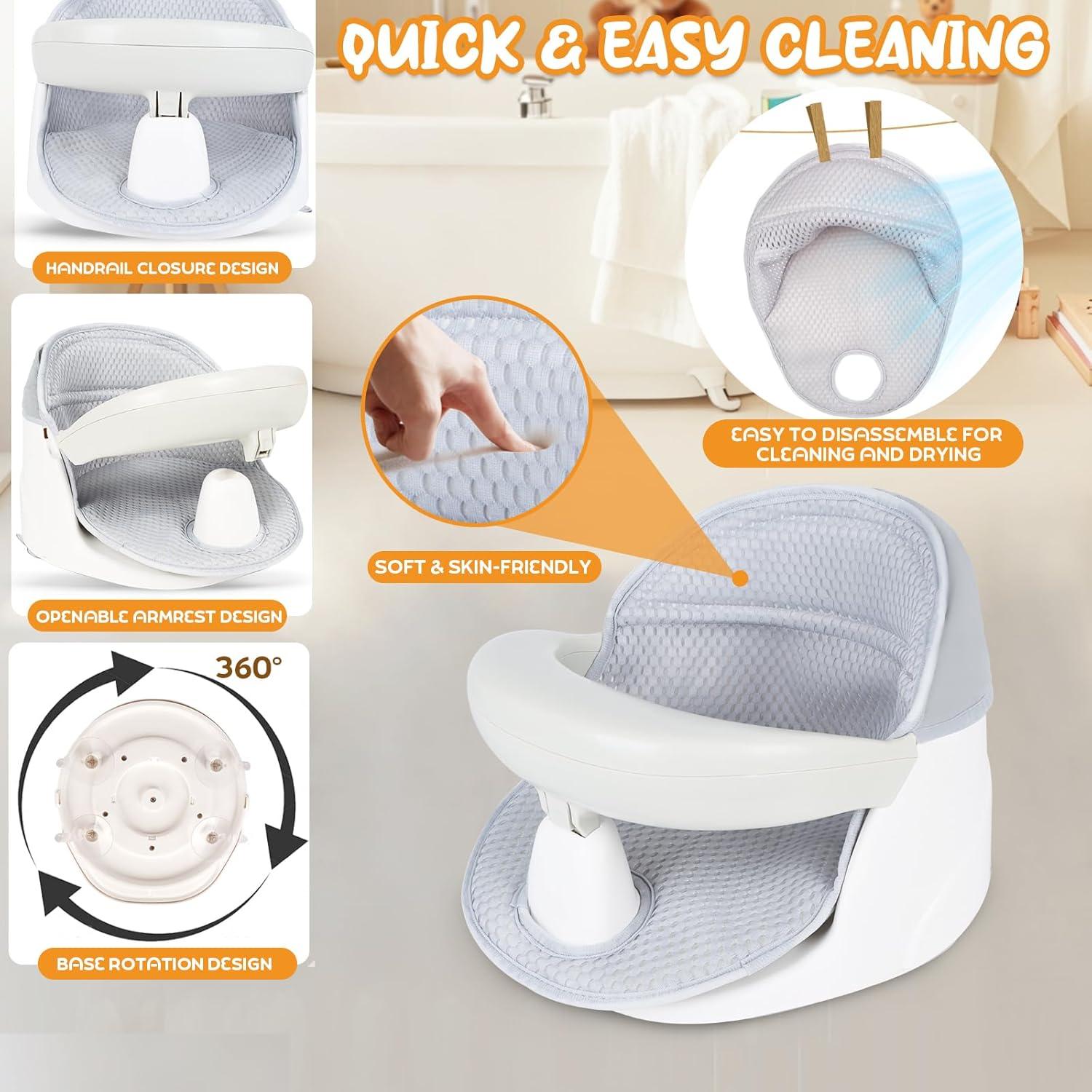 Asiento de Baño Giratorio 360° para Bebés - Blanco