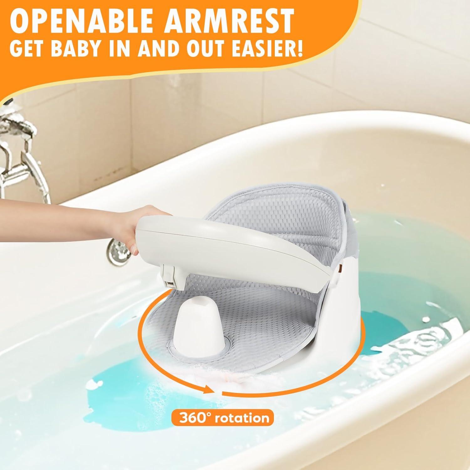 Asiento de Baño Giratorio 360° para Bebés - Blanco