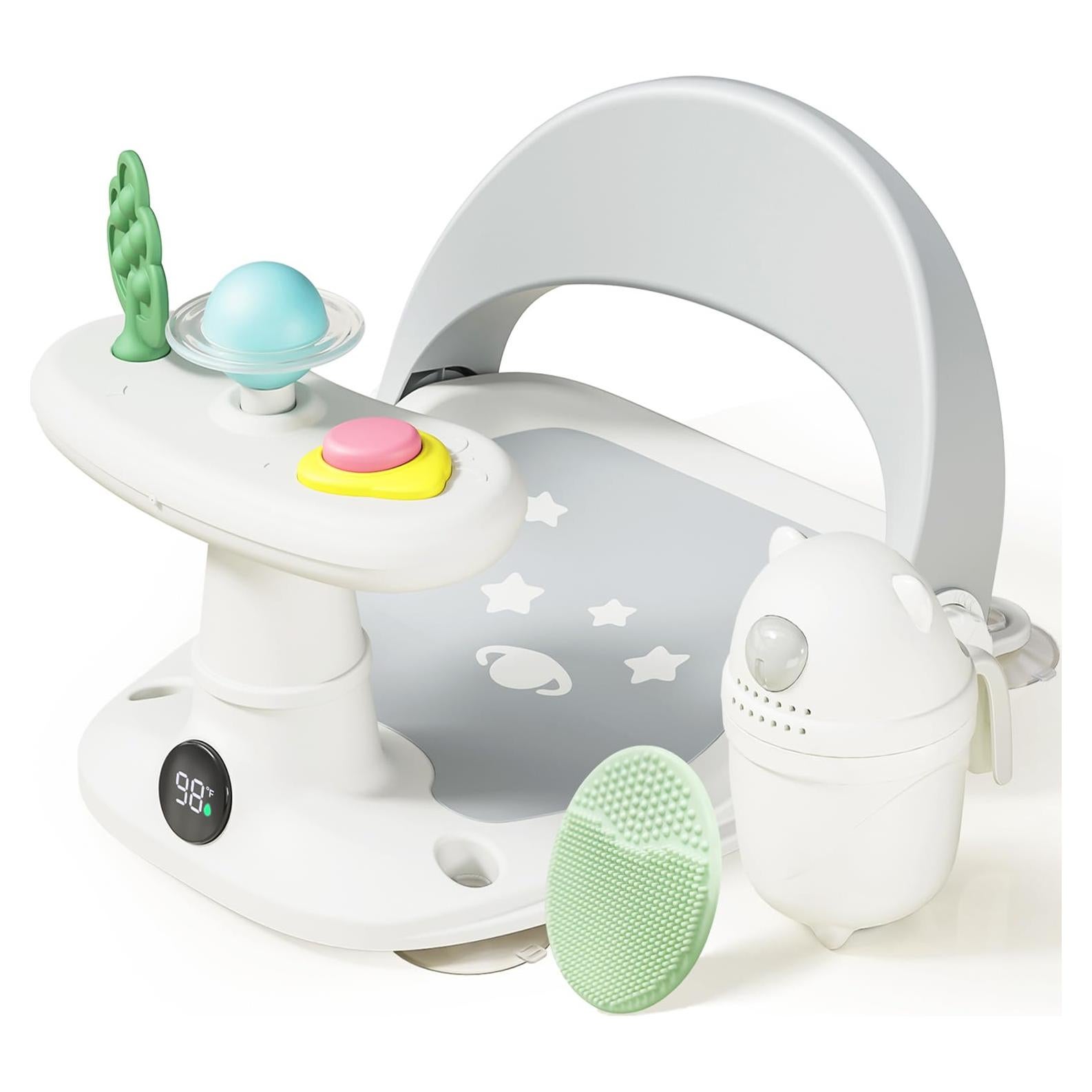 Asiento de Baño Antideslizante para Bebés Gris - 0 a 25 kg