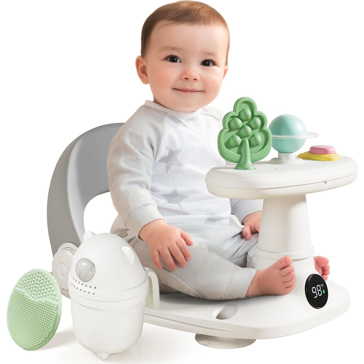 Asiento de Baño Antideslizante para Bebés Gris - 0 a 25 kg