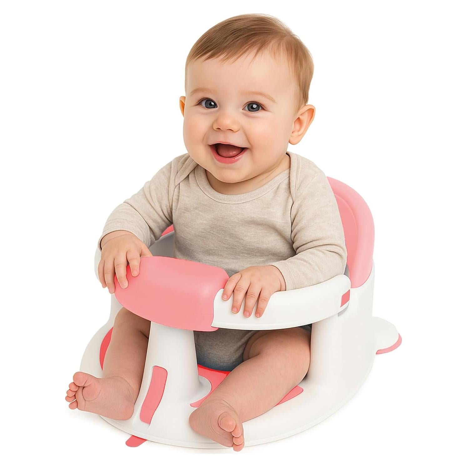 Asiento de Baño para Bebés Jetfresh Rosa con Termómetro Flotante