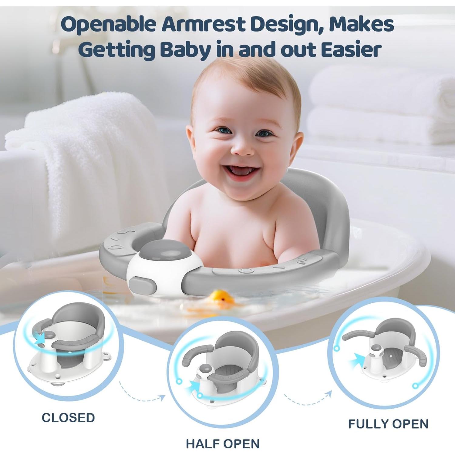 Asiento de baño para bebés TOSGN antideslizante gris 9kg