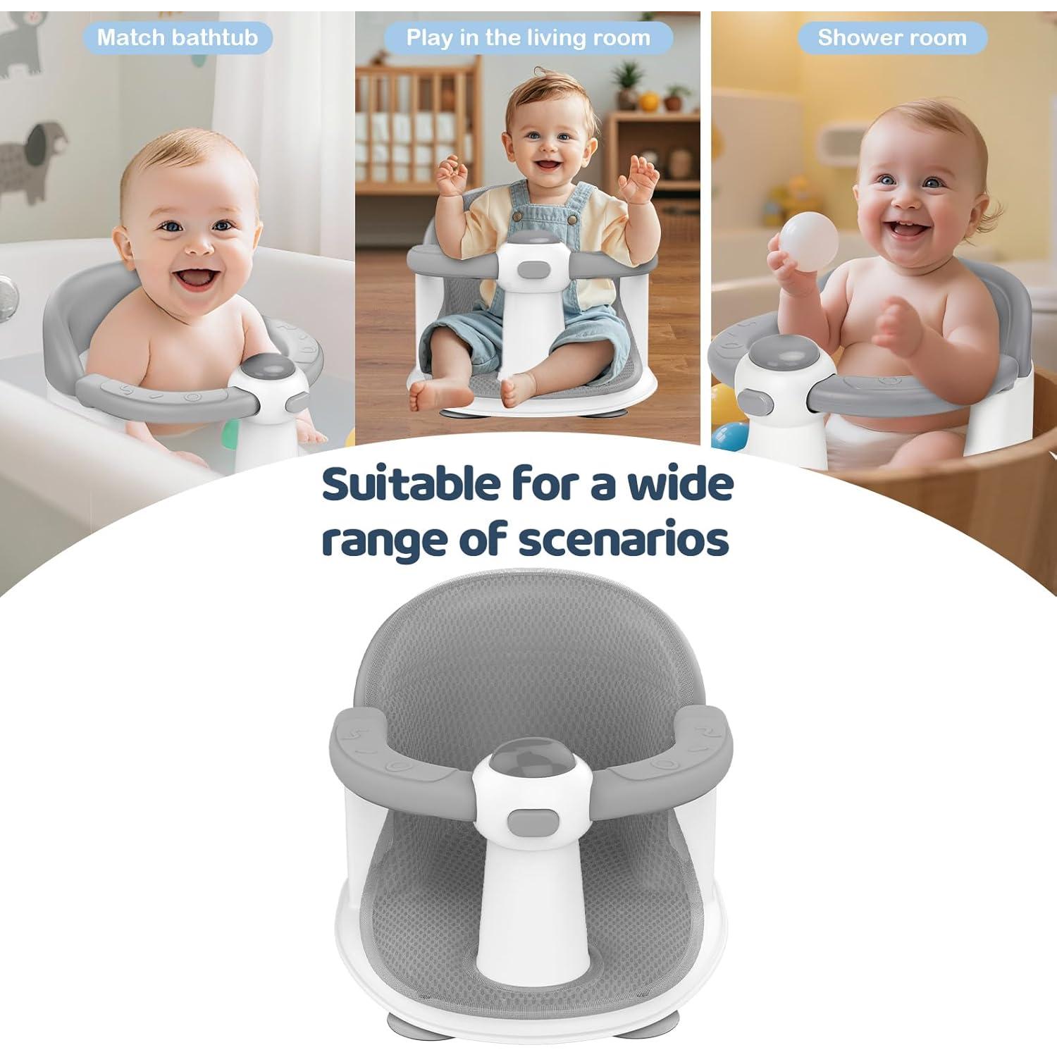 Asiento de baño para bebés TOSGN antideslizante gris 9kg