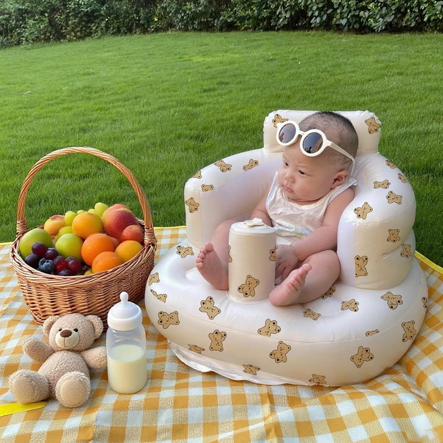 Silla Inflable para Bebé Momsnug con Bomba - Oso, 0.45 kg