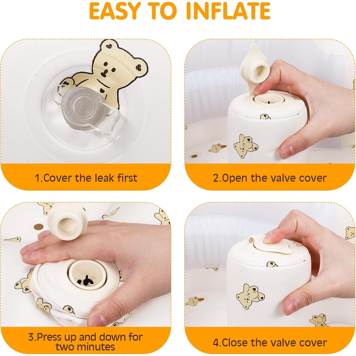 Silla Inflable para Bebé Momsnug con Bomba - Oso, 0.45 kg