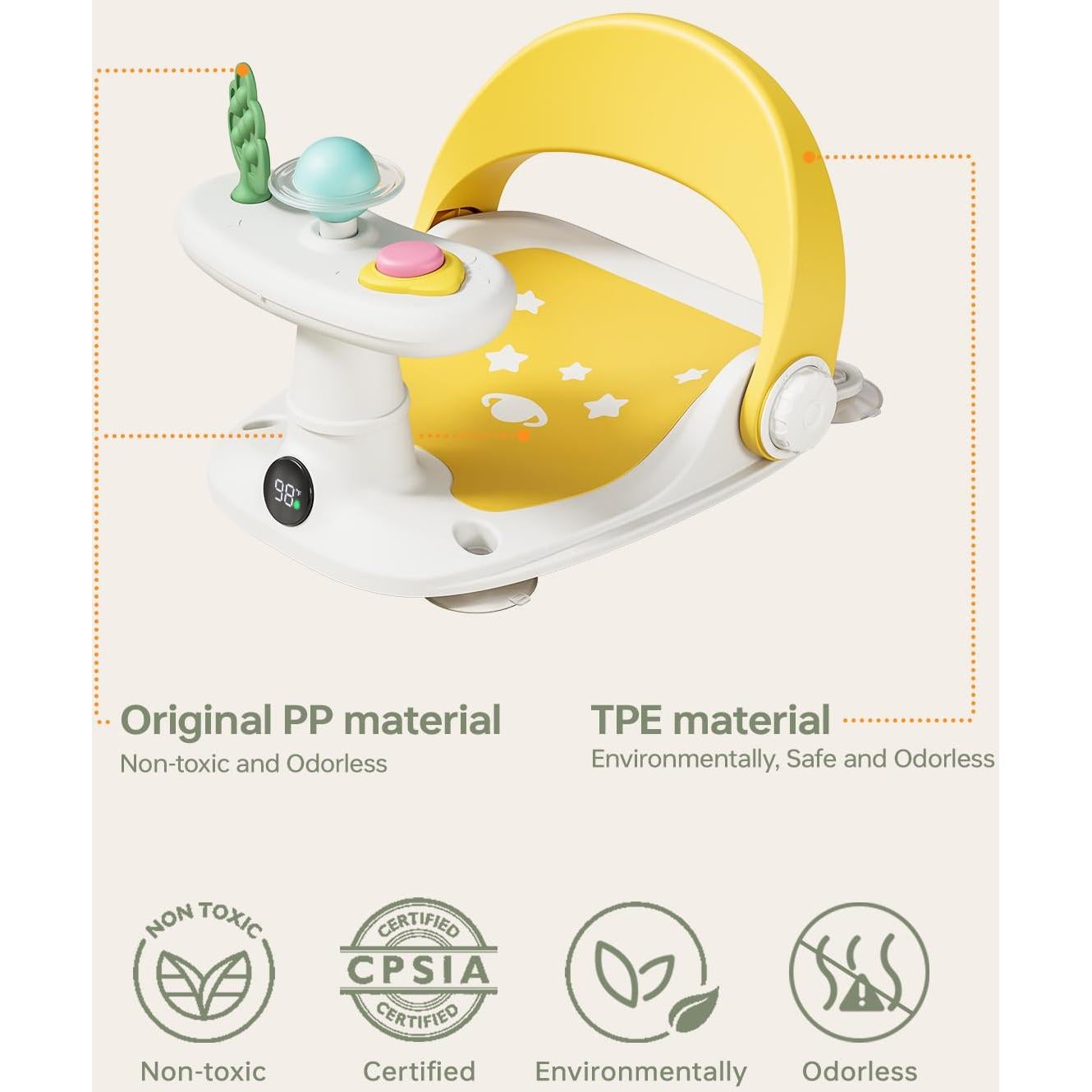 Asiento de Baño Antideslizante Babygreat para Bebés Amarillo