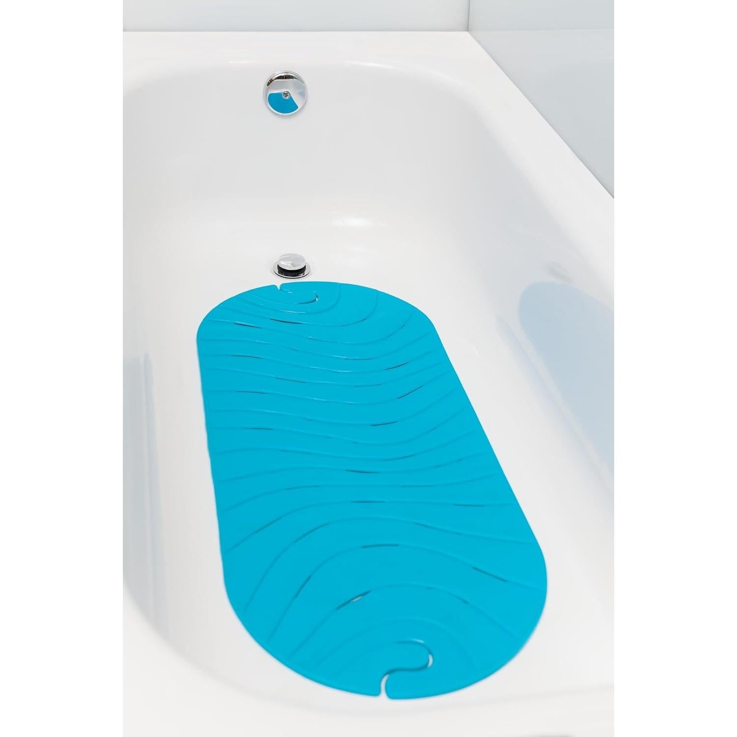 Alfombrilla de Baño Antideslizante Boon B11192 Ripple Azul 92.7x40.1cm