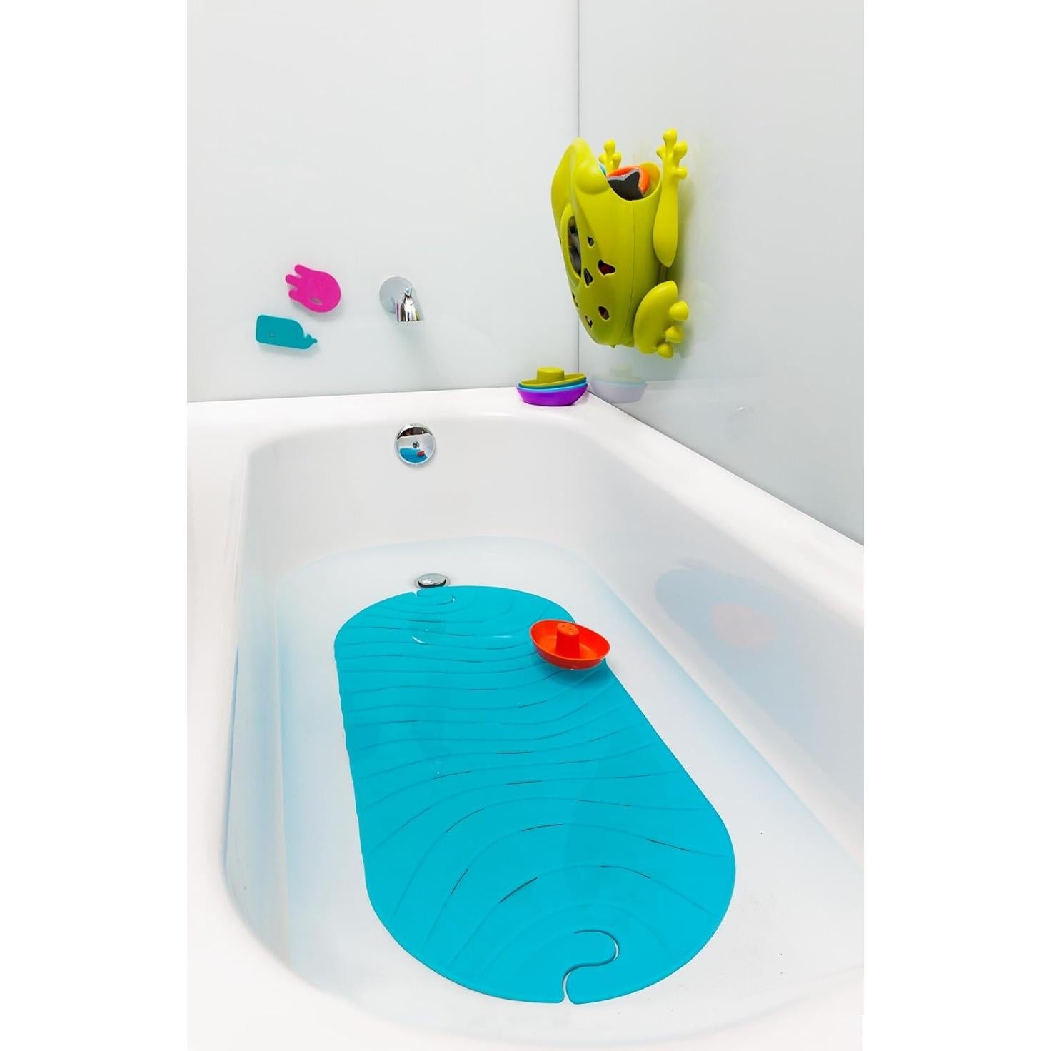 Alfombrilla de Baño Antideslizante Boon B11192 Ripple Azul 92.7x40.1cm