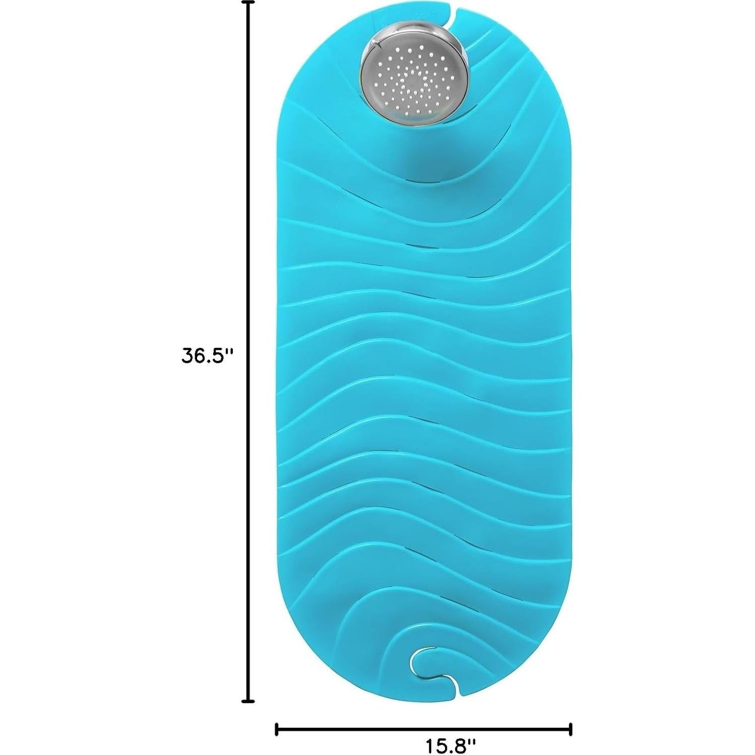 Alfombrilla de Baño Antideslizante Boon B11192 Ripple Azul 92.7x40.1cm