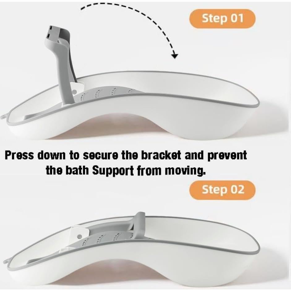 Soporte de Baño PandaEar Plegable para Bebés 0-6 Meses Gris