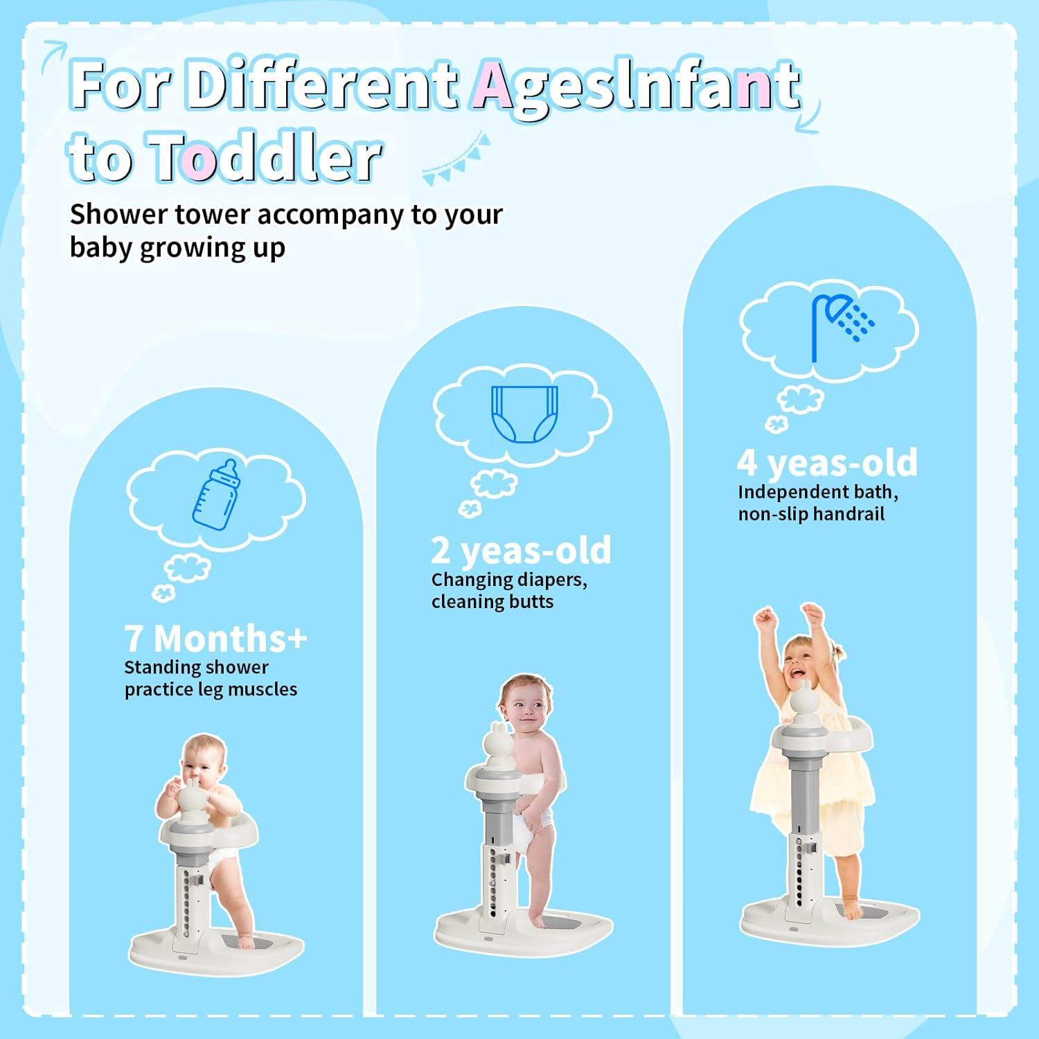 Soporte de Ducha para Bebés Jfxgjuv Ajustable Antideslizante