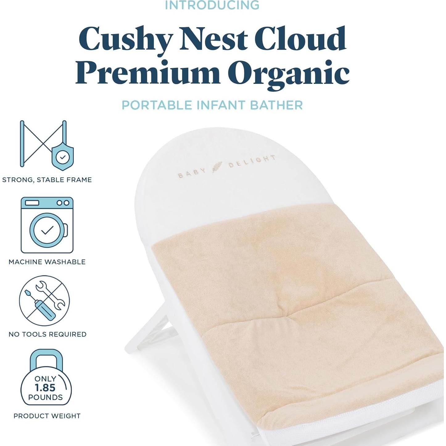 Asiento de Baño para Bebés Nube Premium Orgánico 100% Algodón