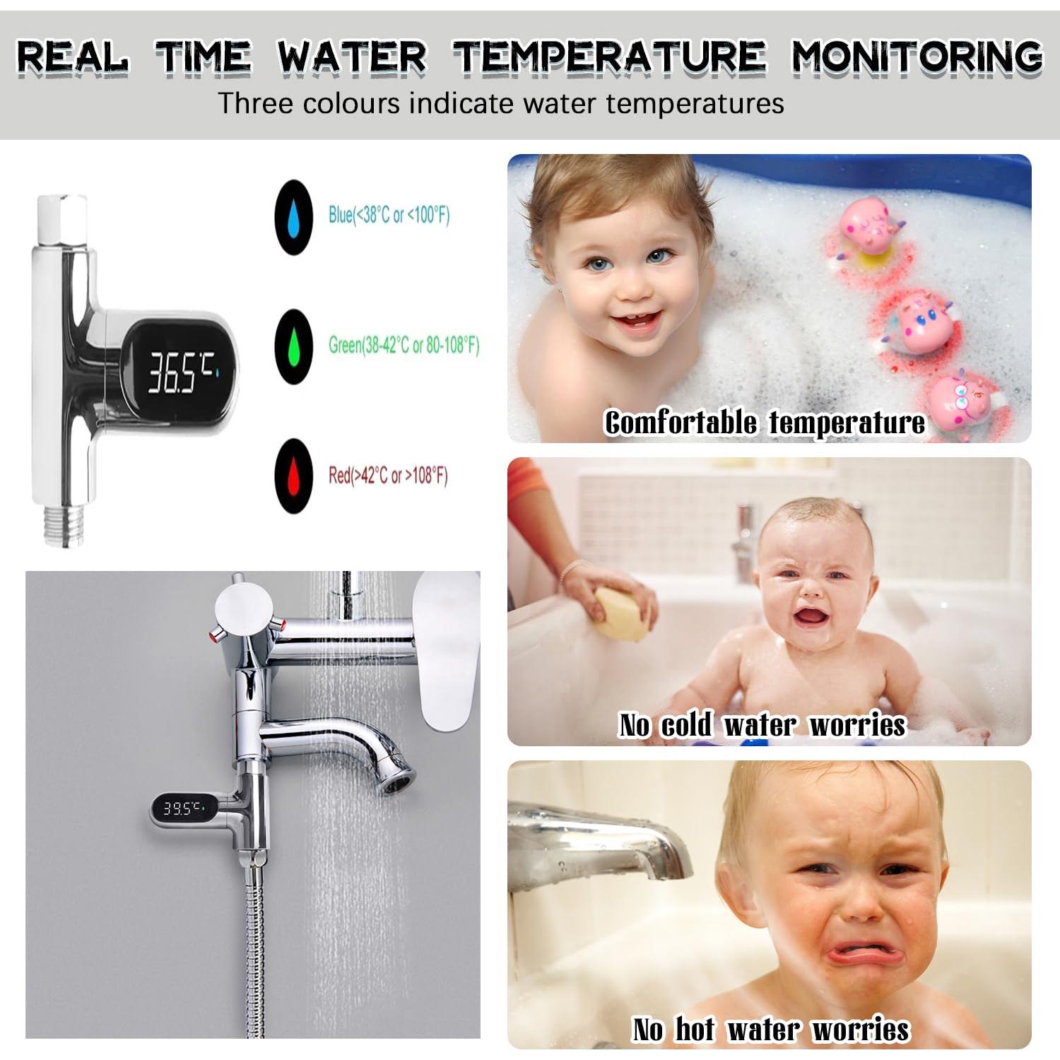 Termómetro Digital de Ducha Haomeiduo con Pantalla LED 360°