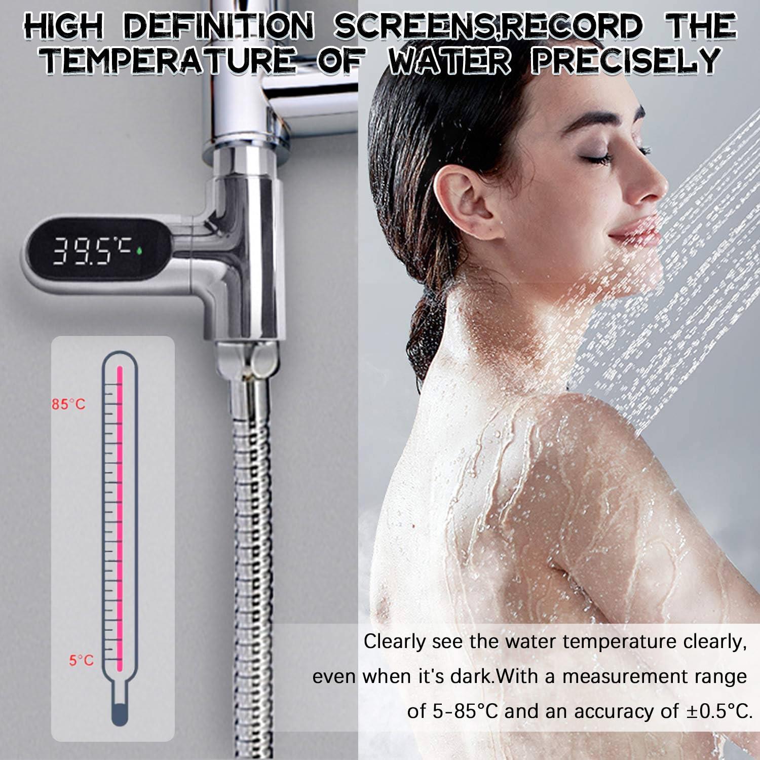 Termómetro Digital de Ducha Haomeiduo con Pantalla LED 360°