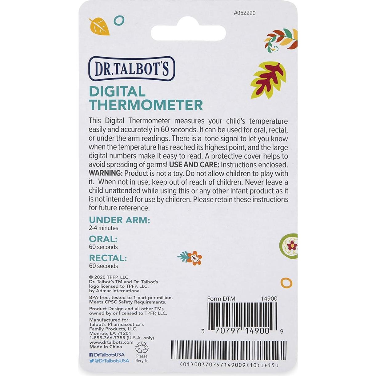 Termómetro Digital para Bebés Dr. Talbot con Funda Protectora