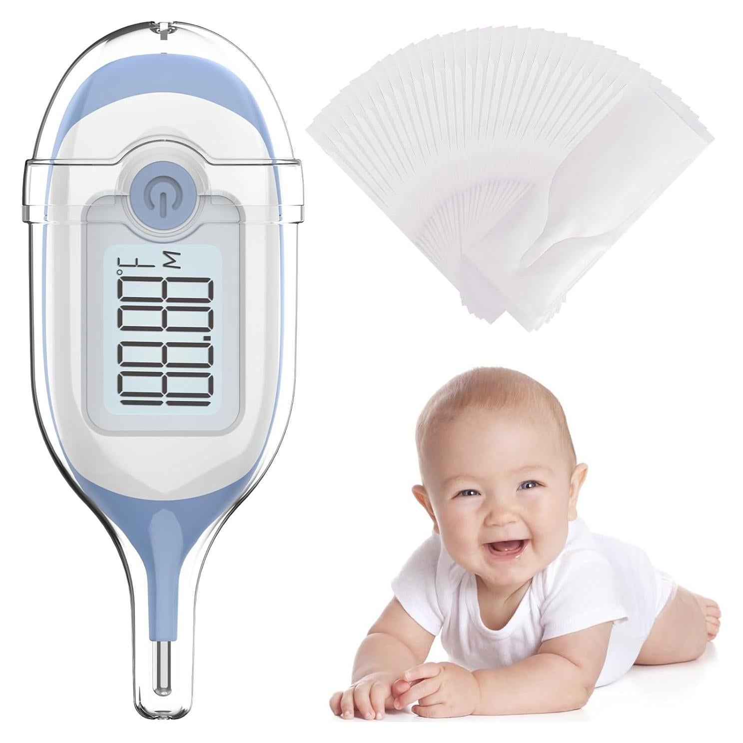 Termómetro Rectal Digital ONETWOTHREE para Bebé con 30 Fundas