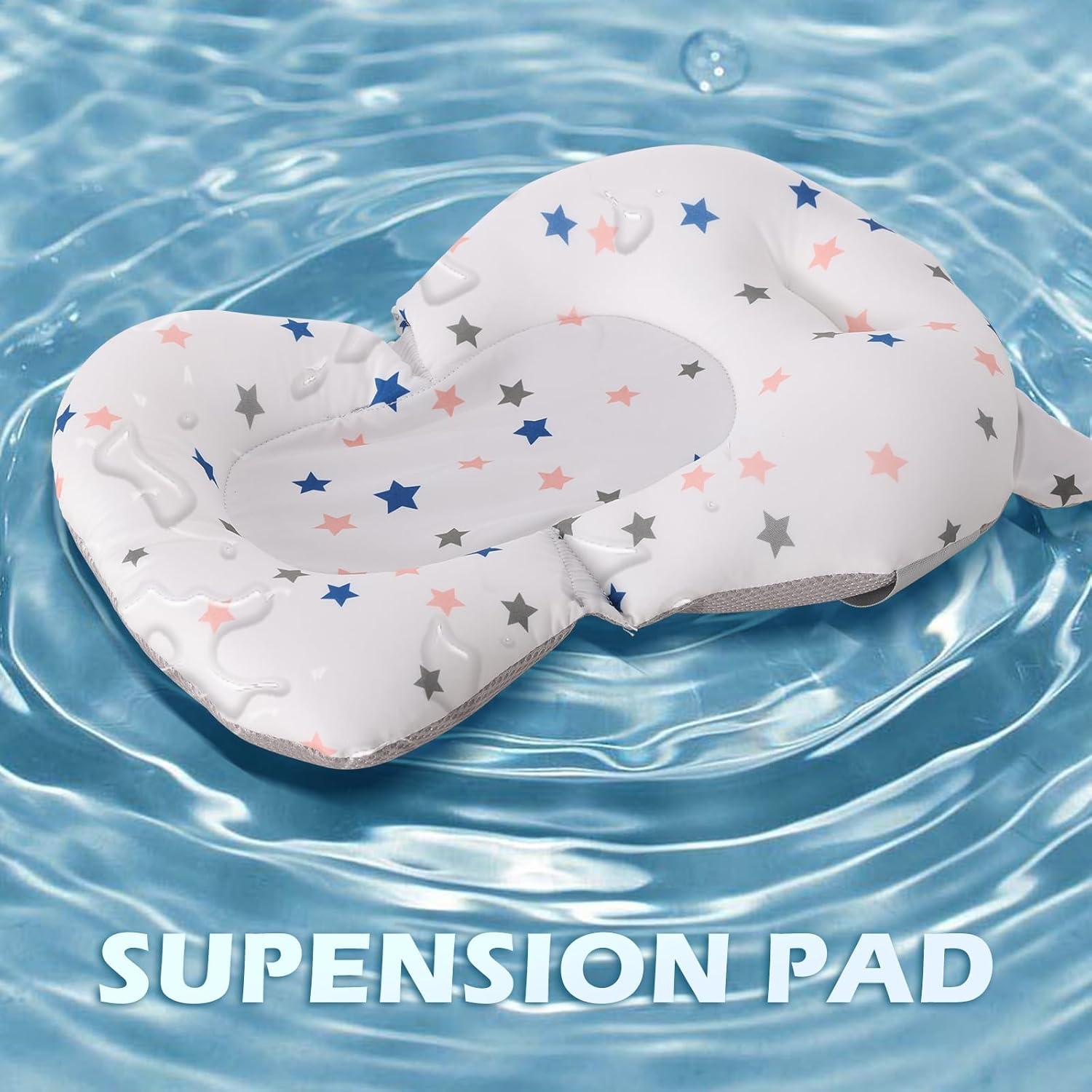 Bañera Plegable para Bebés DaGiBaycn con Termómetro Azul