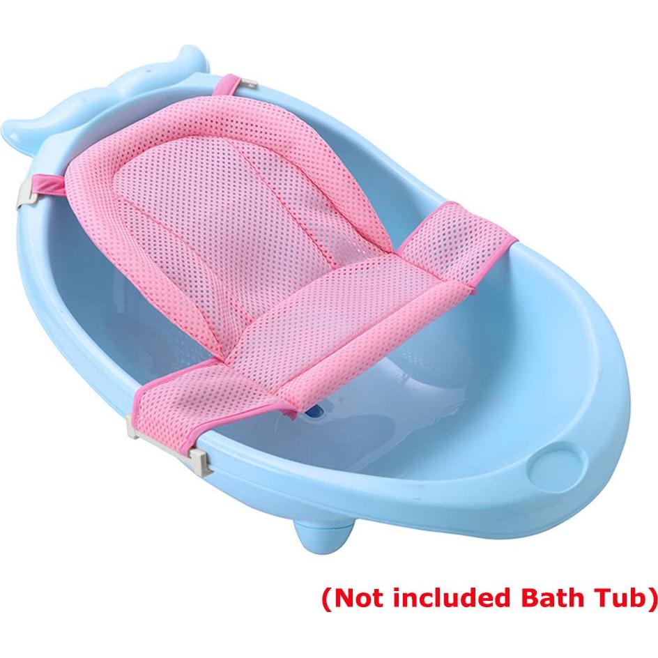Asiento de Baño Antideslizante para Bebé Malla Ajustable Rosa