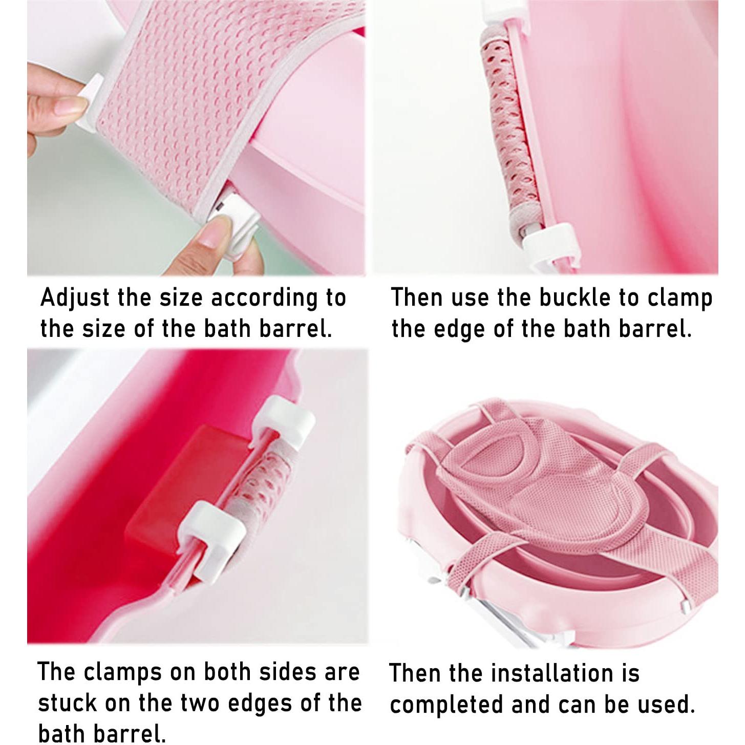 Almohadilla de Baño para Bebé WFIST Rosa Ajustable 0-18 Meses