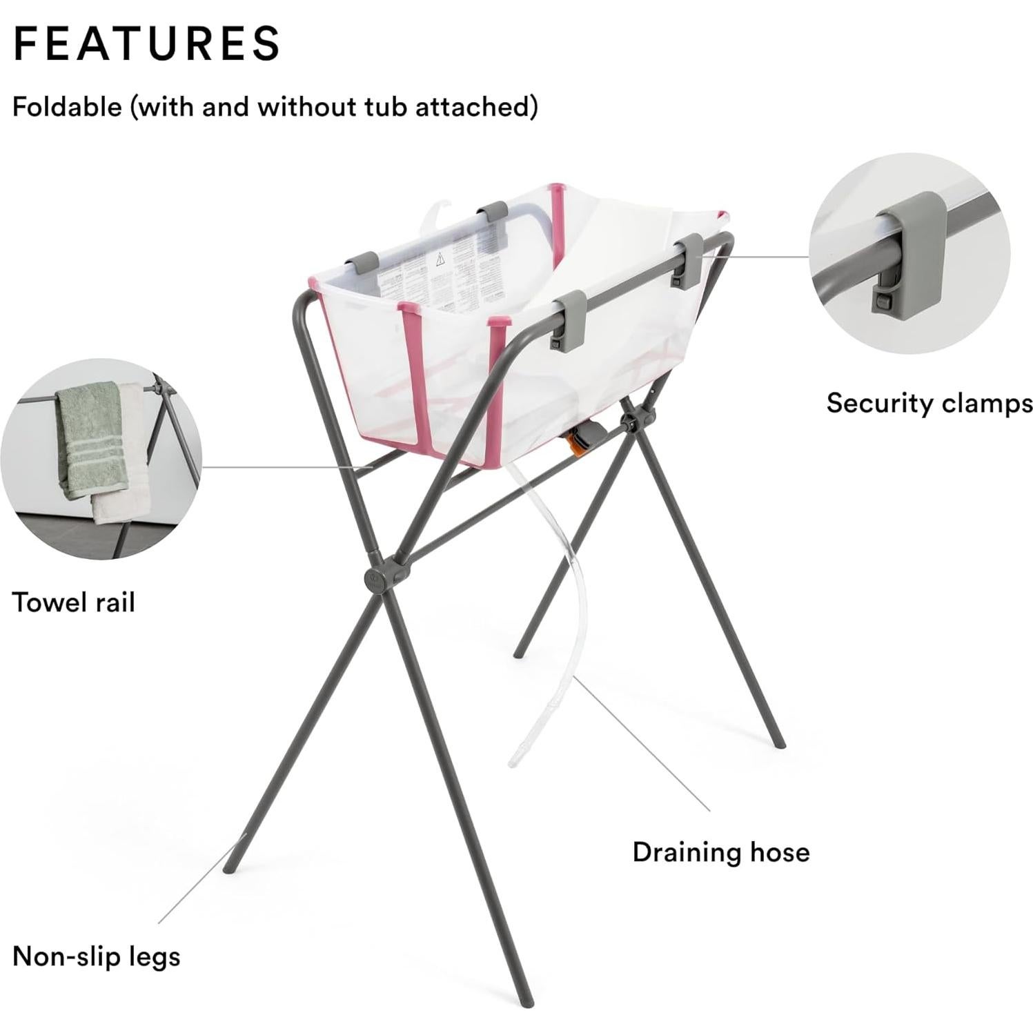 Soporte para Bañera de Bebé Stokke Flexi Bath Gris Plegable