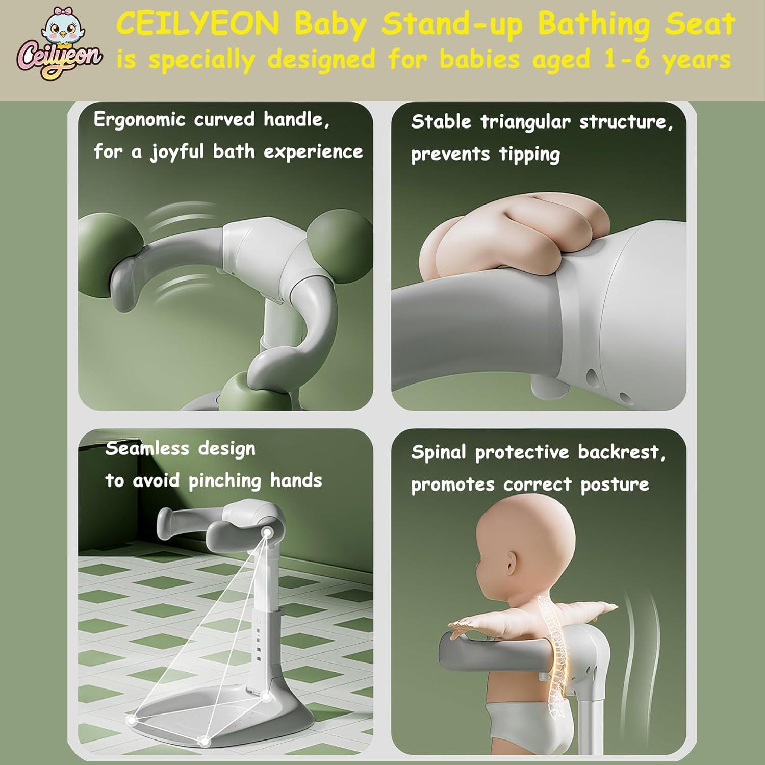 Asiento de Baño Plegable para Bebés 6+ Meses - Marrón