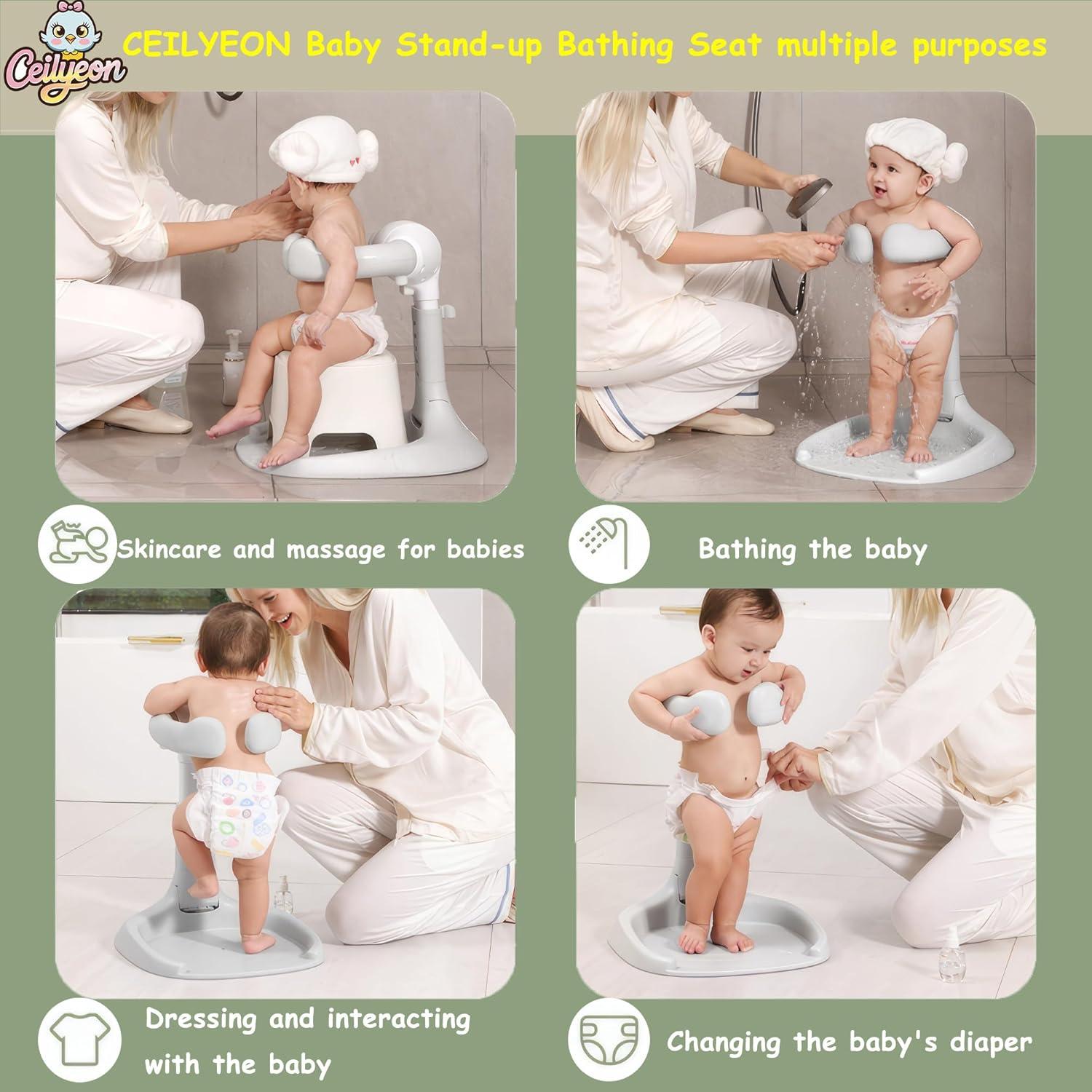 Asiento de Baño Plegable para Bebés 6+ Meses - Marrón