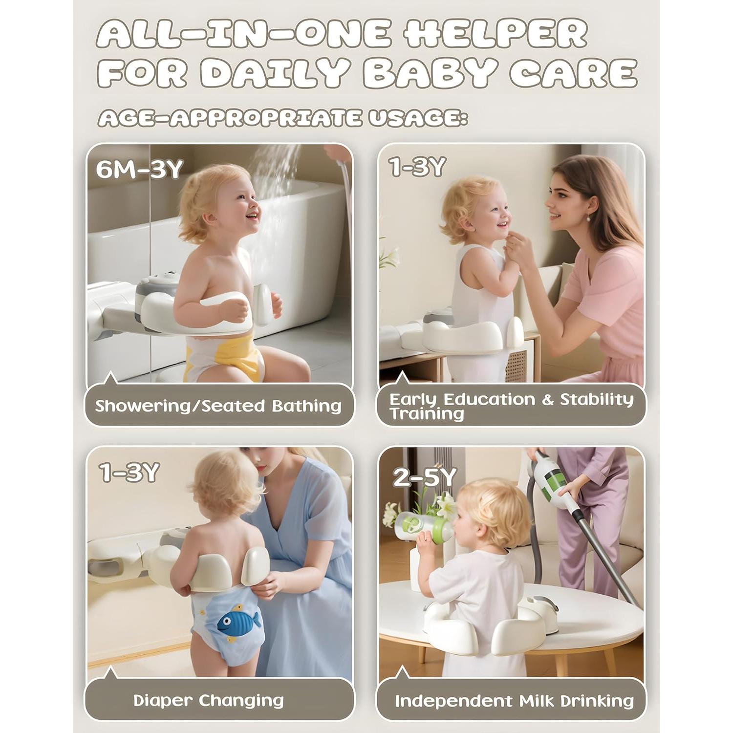 Soporte de Baño Ajustable para Bebés XZJ-BASIC - Plástico ABS