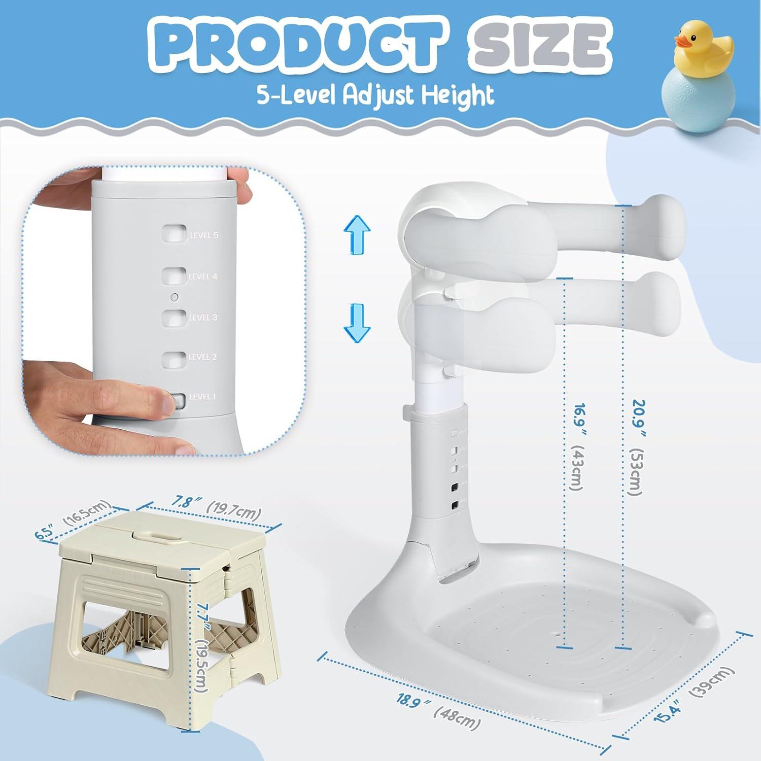 Soporte de Ducha Plegable para Bebé Orzbow - Ajustable 47-57 cm