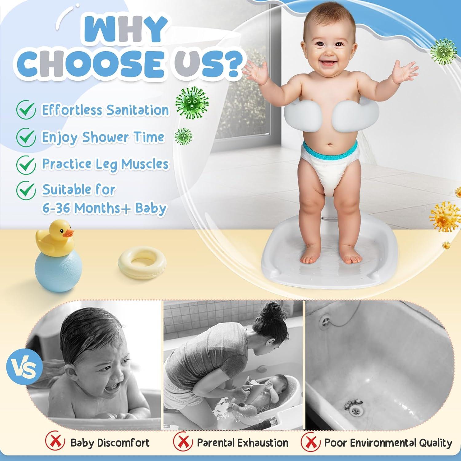 Soporte de Ducha Plegable para Bebé Orzbow - Ajustable 47-57 cm