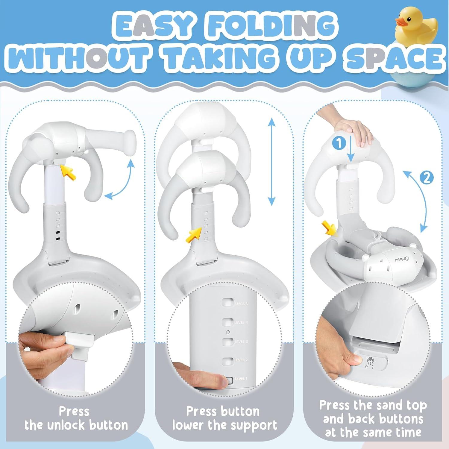 Soporte de Ducha Plegable para Bebé Orzbow - Ajustable 47-57 cm