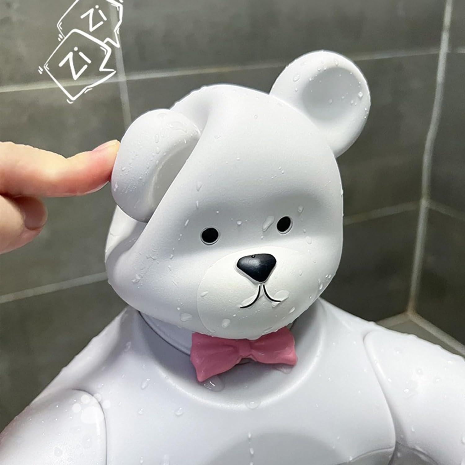 Soporte de Ducha para Bebés Ajustable Antideslizante Oso Gris