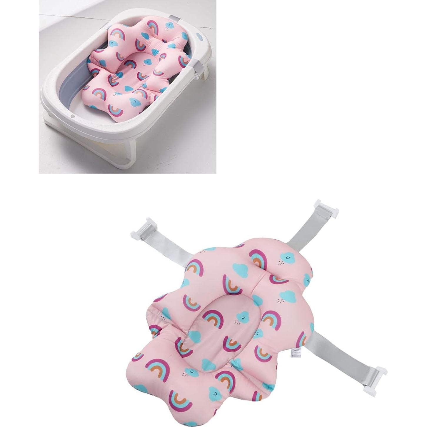 Asiento de Baño Plegable para Bebés Arcoíris - Cojín Seguro y Cómodo