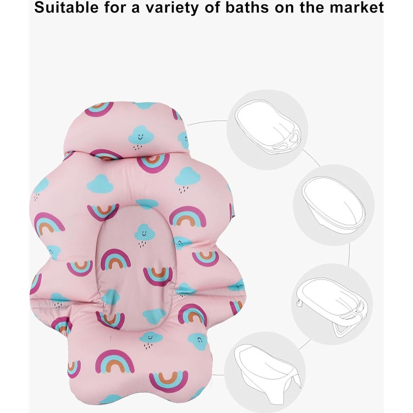 Asiento de Baño Plegable para Bebés Arcoíris - Cojín Seguro y Cómodo